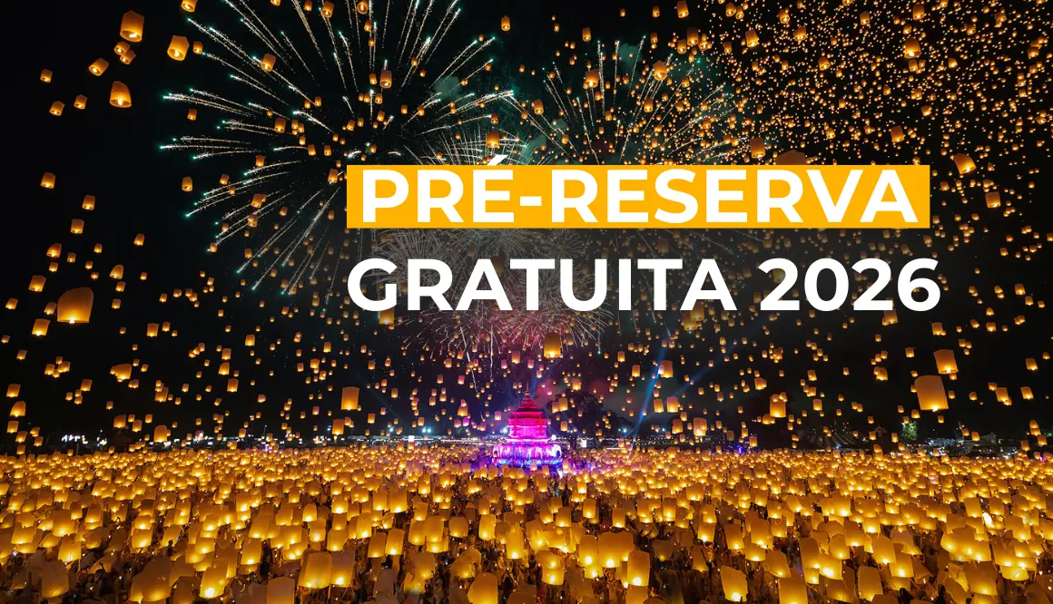 Ilustração do Festival das Lanternas Tailândia 2026 Oficial – Pre-reserva