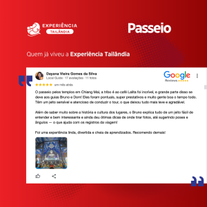 Comentário sobre passeio pelos templos em Chiang Mai com guia cultural. Viagem para Tailândia com guia brasileiro: o que esperar de uma agência 5 estrelas.