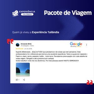  Comentário sobre pacote de viagem para Tailãndia dias com apoio total durante a viagem