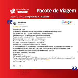 Depoimento sobre pacote de viagem completo pela Tailândia com suporte 24h