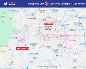 Como ir do aeroporto de Chiang Mai ao centro da cidade (Old Town)