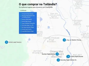 O que comprar na Tailândia? Mapa do que comprar em chiang mai. 