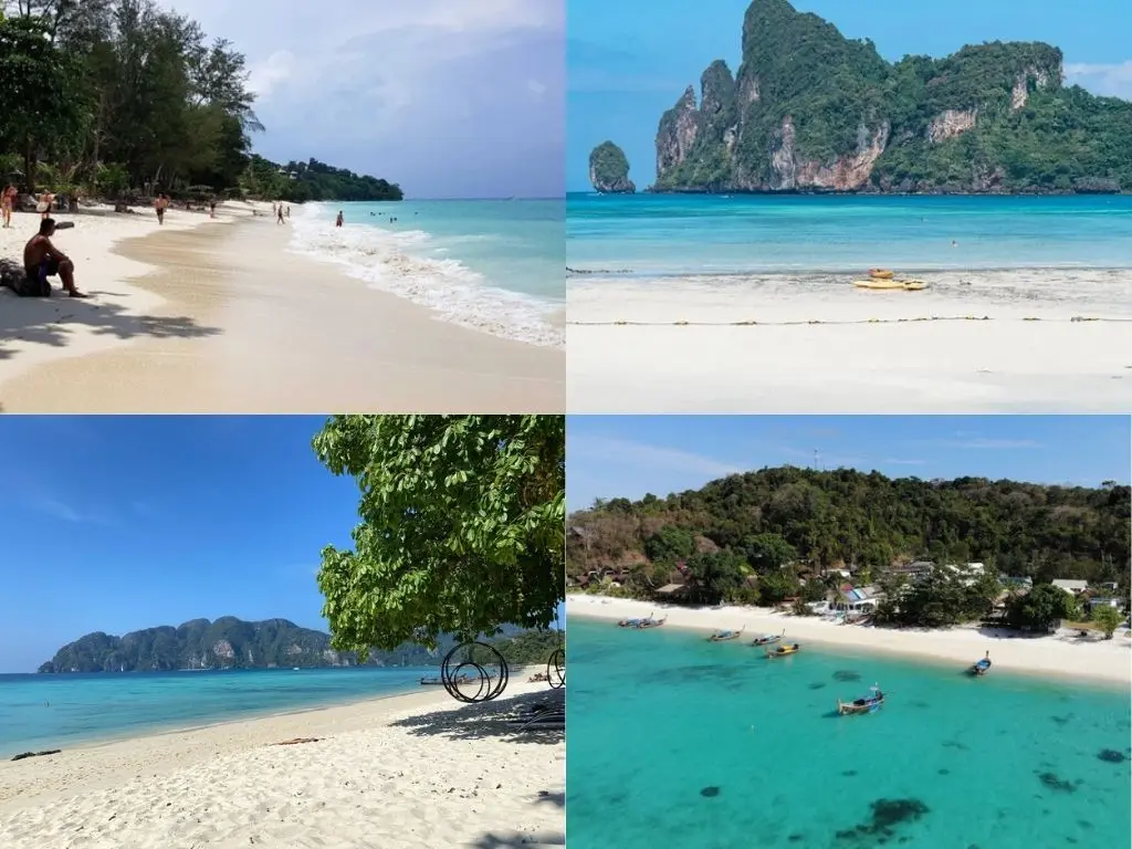 Long Beach em Phi Phi Don com areia clara e vista para Phi Phi Leh – As melhores praias da Tailândia em 2025