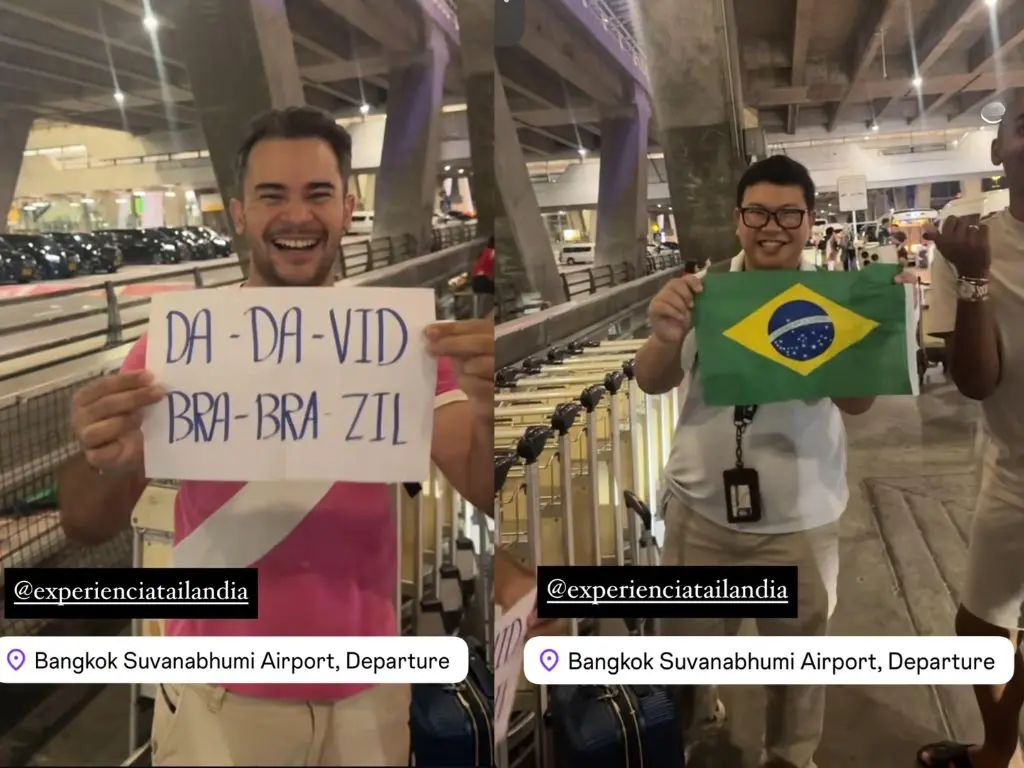 David Brazil chegou na Tailândia e já tem história pra contar. Nossa equipe recebe David Brazil no aeroporto da Tailandia. 