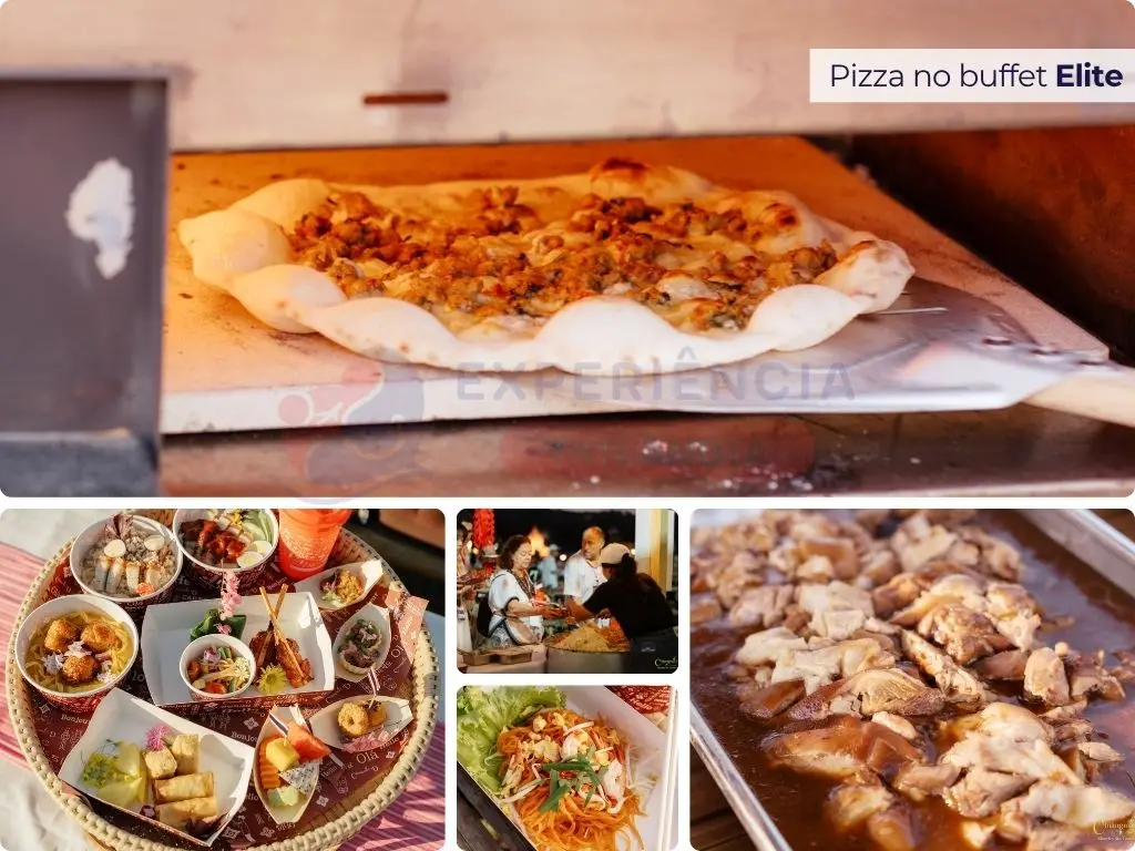 Réveillon na Tailândia: comer pizza no buffet.