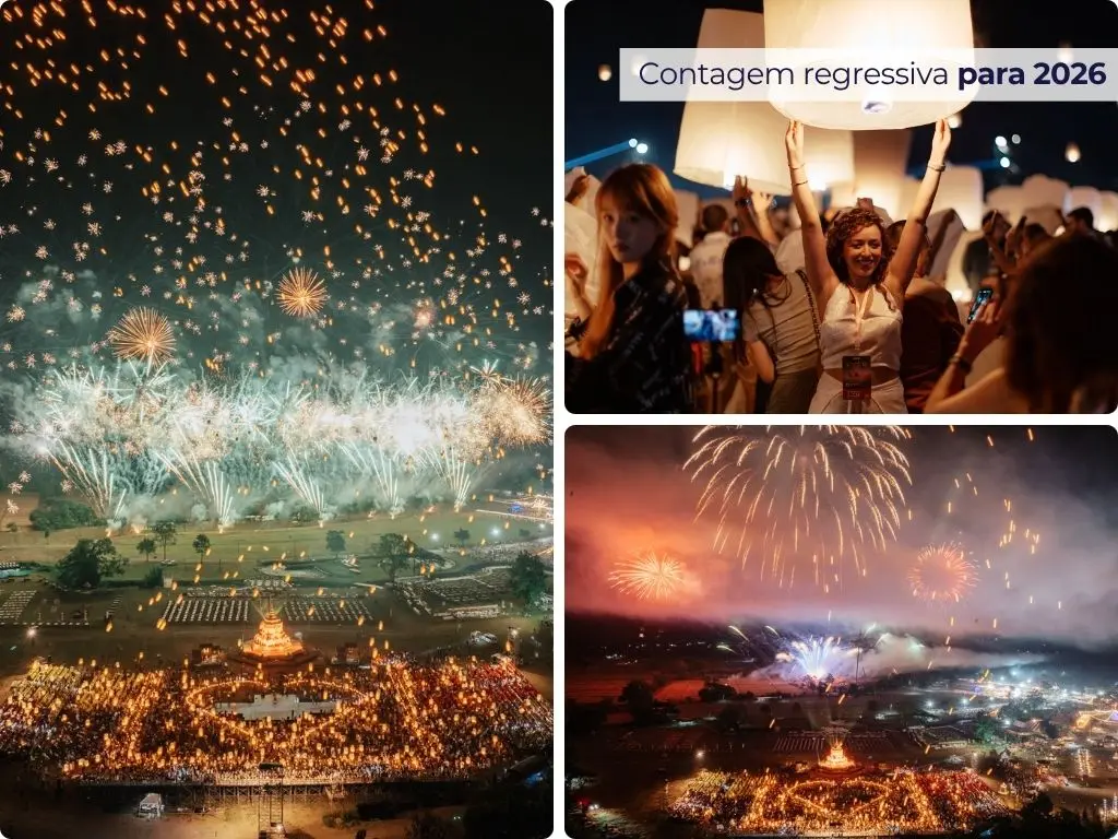Réveillon na Tailândia: Soltar lanternas no reveillon na tailandia.