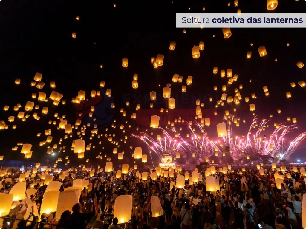 Réveillon na Tailândia: festival das lanternas em dezembro, dia 31/12.