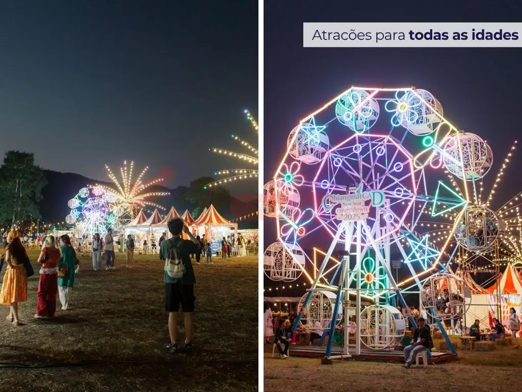 Réveillon na Tailândia: viva o reveillon nas montanhas soltando lanterna.