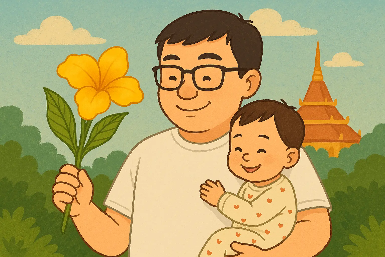 Ilustração Dia dos Pais: por que o Brasil e a Tailândia comemoram em datas tão diferentes?