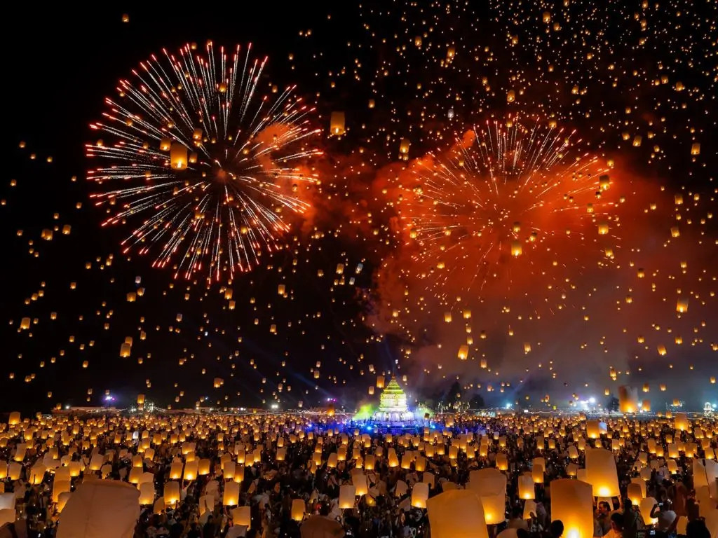 Ilustração Festival das Lanternas Tailândia 2026: como escolher seu ingresso?