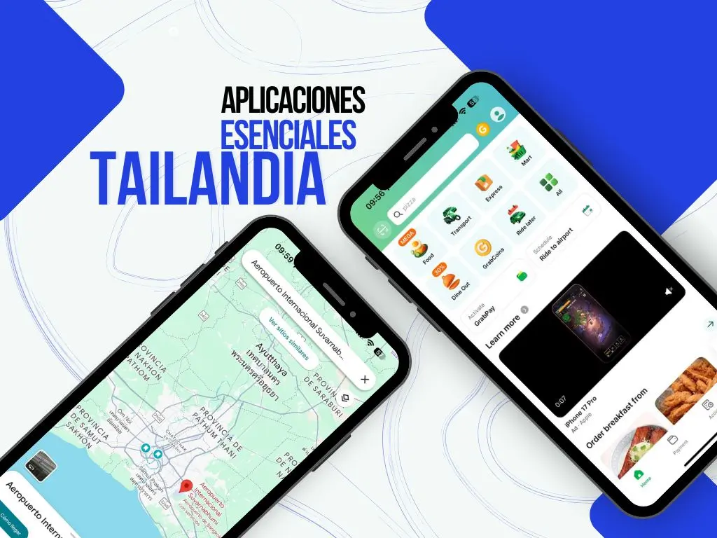 Ilustração ¿Qué aplicaciones necesitas para viajar a Tailandia? Apps esenciales de transporte, mapas, internet y traducción